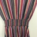 Rails  Lucca Brava Stripe Mini Dress Smocked V-Neck Linen Blend Size Small Photo 3