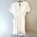 Showpo . Dress White Perfect Solution Mini Dress Sz 4 NWT Swiss Dots Wrap Photo 12