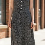 Kathie Lee Women's Navy & White Long Sleeveless Dress Size 8 Photo 1