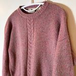 Vintage Haberdasher Tweed Cable Knit Sweater Wool Blend Mauve Large 90s Pink Photo 1