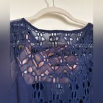 Staring At Stars 🌞 Anthropologie Navy Mesh Lace Sleeveless Mini Dress #P Photo 5