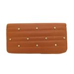 Cognac Brown Gold Studded Zipper Wallet — Wristlet — Vegan Leather — New Photo 2