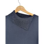 Adrianna Papell Sweater Womens Large Wool Blend Beaded Neck Hem Pullover Black Photo 1