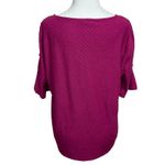 Rose + Olive Swiss Dot Top Womens XL Berry Pink Bell Sleeve Feminine Casual Photo 3