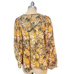 Free People We The Free Cool Meadow Midnight Combo Long Balloon Sleeves Boho Slouchy Top L Photo 6