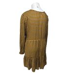 BeachLunchLounge  Yellow Gingham Check Long Sleeve Ruffle Button Up Mini Dress XL Photo 1