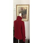 Liz Claiborne  Large Red Turtle Neck Sweater Full Zipper Front Long Sleeve Photo 4