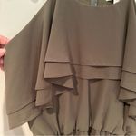 Miami  Halter Ruffle‎ Top Dress Women's Large Olive Green Elastic Waist Flowy Photo 1