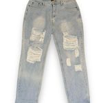 Boohoo Light Wash Destroyed Boyfriend Jeans Photo 0