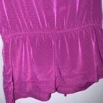 Elle  Purple Polka Dot Ruffle Sleeveless Drop Waist V Neck Blouse Small Photo 4