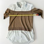 Pearl By Lela Rose 100% Wool Long Sleeve Blouse, Size XS New Brown Photo 5