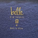 Belle by Kim Gravel Women's Navy Open Shoulder Sequin Trim Top Photo 6