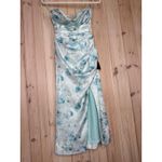 Lulus NWT  Alaiya Mint Floral Strapless Lace-Up Midi Dress Banquet Gala Party XS Photo 1