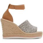 Toms New! Tom’s Marisol Natural Leopard Wedge Heel Sandals Sz‎ 6 Photo 0