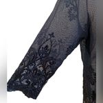 draper's & damon's Black Goth Sheer Mesh Long sleeve tunic top dark Romance Photo 1