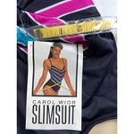 Vintage 80s Carol Wior NWT Slimsuit One Piece Swimsuit 10 P Underwire Adjustable Black Size 10P Photo 1