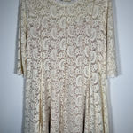Umgee  Ivory Lace Dress 3/4 Sleeve MEDIUM Bachelorette Ethereal Boho Romantic Photo 0