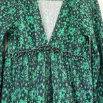 ZARA all over pleated mini dress green and black long sleeves with ruffl… Photo 6