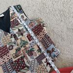 Bobbie Brooks Women’s Vtg Christmas Vest Patchwork Embroidered Holiday Festive L Red Size L Photo 8
