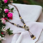 Bohemian Ethnic Style Beads Ceramic Necklace‎ Adjustable Length Chinese Style Brown Photo 8