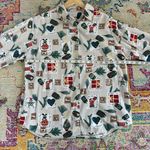 Christopher & Banks Vintage  Christmas patterned ribbed corduroy button up shirt Photo 4