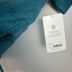 Athleta NWT Playa 100% Linen Tie Top Short Sleeve Teal Blouse/Top Size X… Photo 14