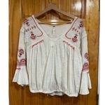 Free People Embroidered Chiquita Bohemian Pullover Blouse Size Small Photo 0