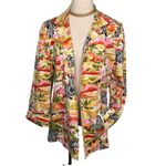 Vintage late 90s/Y2K zebra tropical safari stretch cotton blazer jacket size 12 Photo 5