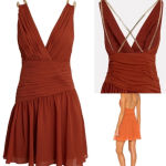 AIIFOS Emily Mini Dress from Revolve size 4 burnt‎ orange chain pleated Photo 1