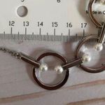 Ann Taylor Factory Fabulous Necklace Silver Tone Chain Links & Faux Pearls Photo 5