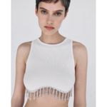 ZARA  Limited Edition Seamless Crop Top Viral Rhinestone Fringe Hem Sz XS/S Photo 1