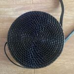 Round Ratan Floral Woven Purse Wicker Circle Boho Beach Vacation Crossbody Bag Black Photo 3