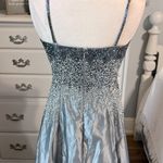 Nina Canacci Maxi Dress Spaghetti Strap Gray Beaded Womens Small Ballroom Photo 8