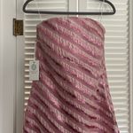 Tuckernuck NWT Hyacinth House Pink Shimmer Stripes Mila Strapless Midi Dress XS Photo 2