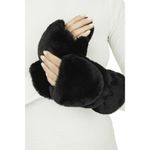 Apparis Coco Faux Fur Mittens in Noir One Size New Womens Gloves Black Photo 11