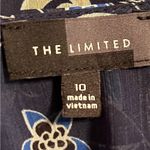 The Limited  Navy Blue Sheer Floral Long Sleeve Shift Dress - Size 10 Photo 8