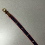 Lady Canterbury Golf Belt Womens Large Cotton Leather Brass Buckle Preppy Sports Blue Photo 4