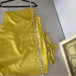 Lovers + Friends Revolve  Karen One Shoulder Yellow Satin Bow Mini Dress Medium Photo 5