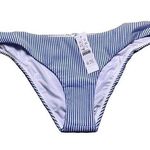 J.Crew NWT  Nautical Stripe Low Rise Hipster Bikini Bottom M Blue White #3040 Photo 0