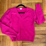 J.Crew  | Cotton / Cashmere relaxed V-neck sweater - Pink, Size M  Photo 5