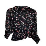 Ganni 38 US M Printed Georgette Floral Wrap ruffle Blouse feminine Photo 2
