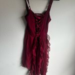 Current Mood  Burgundy Asymmetrical Dress Photo 1