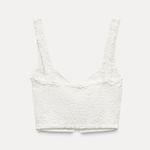 ZARA  Textured Lace Up Top Photo 3