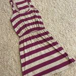 Splendid  Maroon & Cream Stripe Racerback Sleeveless Short Dress Size Small Photo 0