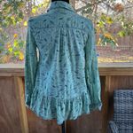 Holding Horses Anthropologie Arabel Ruffle Hem Animal Print Shirt Size 0 Photo 2