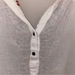 Calvin Klein Jeans Shirt White Bohemian 100% Cotton Beaded Top Size Medium Photo 3