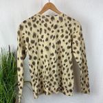 Donna Toran Tan & Black Animal Print Silk Blend Button Up Cardigan Sweater M Brown Size M Photo 2