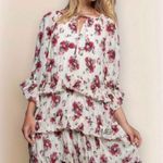 POL  Romantic Floral Print Tiered Ruffled Trim Dress M Photo 15