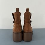 Steve Madden Coletta Lug Sole Tan Suede Buckle Ankle Booties Photo 6