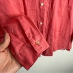 J. Jill Love Linen Essential Shirt In Coral Long Sleeve Button Up Size 3X Photo 7